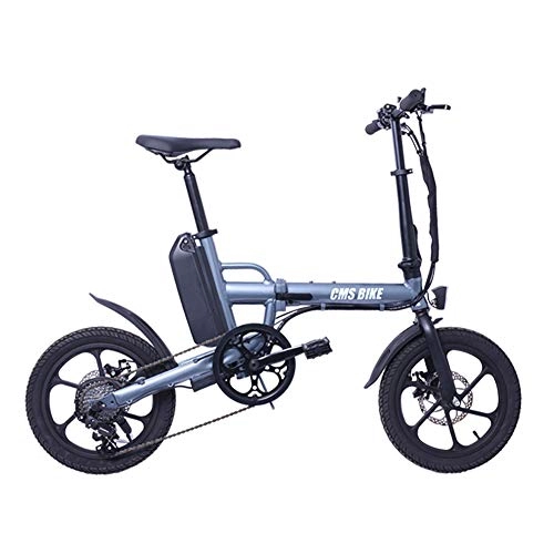 Bicicletas eléctrica : JXH Adultos Plegable Bicicleta elctrica, Mini Bicicleta elctrica de 36V 13Ah con batera de Litio impulsa Las Bicicletas elctricas de 6 de Cambio de Velocidad de Doble Disco hidrulico Unisex, Gris