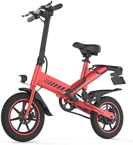 Bicicletas eléctrica : JXH Plegable Bicicleta elctrica Plegable de Peso Ligero Compacto de Motor sin escobillas 3 Modos de Bicicletas Unisex 400W / 48V 25 kilometros / H Cruise 60 kilometros de Regalo de Coches