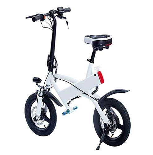 Bicicletas eléctrica : JXH Plegable E-Bici, Bicicleta elctrica de 14 Pulgadas para Adultos - aleacin de Aluminio de Peso Ligero 250 W-36 V / 7, 8 Ah Freno de Disco de la batera de Litio - Velocidad mxima de 25 km / h