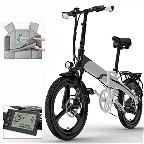 Bicicletas eléctrica : JXXU Bicicleta Eléctrica De 400 W Y 20 Pulgadas con Neumático Grueso, Bicicleta De Montaña, Playa, Nieve para Adultos, 7 Velocidades EBike con Batería De Litio Extraíble 48V10.4A Y Cubiertas(Color:C)