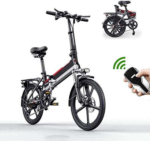 Bicicletas eléctrica : JXXU Plegable Bicicleta eléctrica for los Adultos, 20" Bicicleta eléctrica / conmuta E-Bici con Motor de 400 W, Control Remoto, 48 V de la batería, Professional 7 Velocidad de Transmisión Engranajes