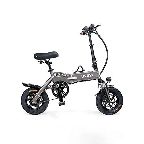 Bicicletas eléctrica : JYXJJKK Folding - Bicicleta eléctrica con batería de litio para hombres y mujeres, mini patinete de movilidad para adultos, color gris, tamaño: 48 V x 250 W