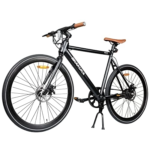 Bicicletas eléctrica : KAKUKA K70 Bicicleta eléctrica de montaña para adultos E-Bike de 28" Retro City Ligera con batería de 250W 36V 7.5AH Cadena de fibra de carbono Alcance de 40KM asistencia de pedales