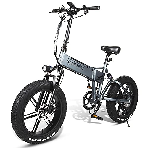 Bicicletas eléctrica : KASIVOUK Bicicletas eléctricas Aleación de Aluminio de 20"Suspensión Completa Marco de montaña Plegable 7S Llanta de aleación de magnesio 48V 10AH 500W | Velocidad: 25 km / h (Plata)