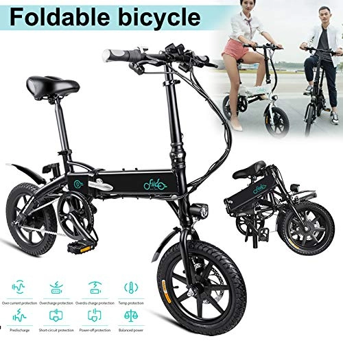 Bicicletas eléctrica : Keepbest - Bicicleta eléctrica Plegable y Plegable (1 Unidad), Color Negro, tamaño 7.8Ah