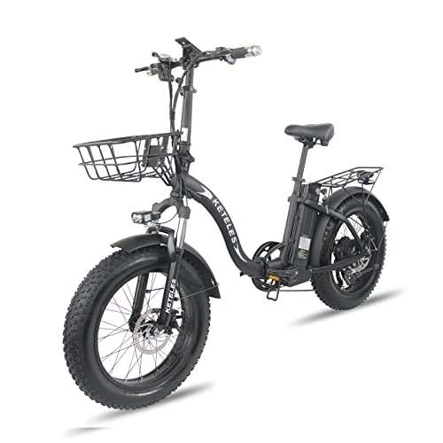 Bicicletas eléctrica : KETELES Bicicleta de montaña para adultos, 50 cm, plegable, 48 V, 18 Ah, bicicleta eléctrica todoterreno (KF9)