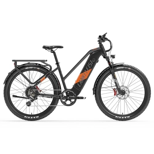 Bicicletas eléctrica : Kinsella - Bicicleta suburbana MX600PRO, instrumento LCD color, 7 velocidades, batería Samsung 20 Ah, absorción de golpes por resorte de aceite, neumáticos 27, 5 x 2, 4. (Negro)