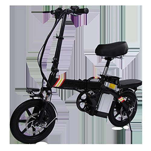Bicicletas eléctrica : Knewss Cuadro de aleación de Aluminio, Bicicleta eléctrica Plegable de 14 Pulgadas, Hombres y Mujeres Adultos, Viaje en Miniatura, batería de Litio 48V25A-30A / 3A / Blanco 48V