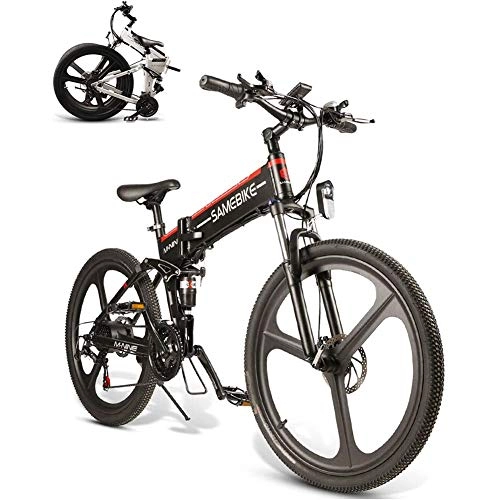 Bicicletas eléctrica : KOWE Bicicleta Elctrica, 21 Velocidades 26"Rueda Plegable Ebike 350W 48V 10AH Llanta De Aleacin De Magnesio para Adultos