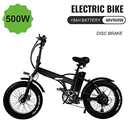 Bicicletas eléctrica : KOWE Bicicleta Eléctrica, Bicicleta Eléctrica De Asistencia Plegable De 48V 500W con Batería De Iones De Litio De 15Ah, Pantalla LED, Bicicleta Liviana