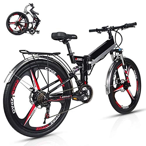 Bicicletas eléctrica : KPLM Bicicleta de montaña elctrica, Bicicleta de Carretera de 26"con Bicicleta elctrica Citybike, Batera de Litio de 350W 48V 10.4Ah, Velocidad de Shimano 21
