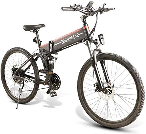 Bicicletas eléctrica : KRXLL Bicicletas de montaña eléctricas de 26 Pulgadas Batería de Litio de 48V Aleación de Aluminio Adulto Plegable Eléctrico Velocidad máxima 32KM / H LCD Instrumento de Cristal líquido-UNA