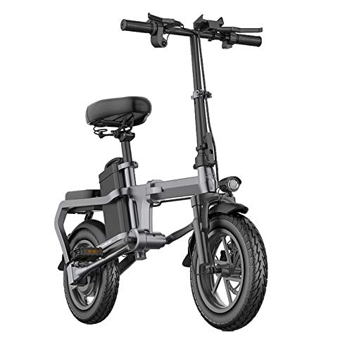 Bicicletas eléctrica : KT Mall Las Bicicletas Plegables eléctricos para Adultos aleación de Aluminio de 14 Pulgadas Ciudad E-Bici con 48V extraíble de Gran Capacidad de Iones de Litio sin Cadena Ligera, 100km