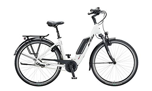 Bicicletas eléctrica : KTM Macina Central 8 Bosch 2020 - Bicicleta eléctrica (28", tubo único, 43 cm), color blanco mate, negro y rojo