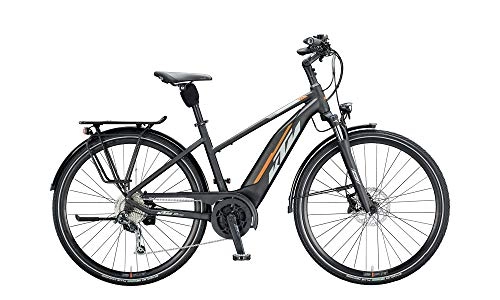 Bicicletas eléctrica : KTM Macina Fun 510 Bosch 2020 - Bicicleta eléctrica de trekking para mujer (28", trapezoidal, 51 cm), color negro mate, gris y naranja