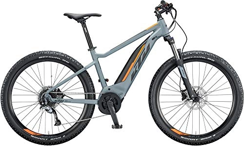 Bicicletas eléctrica : KTM Macina Ride 271, 9 marchas, bicicleta para hombre, diamante, modelo 2020, 27, 5", color gris mate (negro + naranja), color gris mate (negro + naranja), tamao 43 cm