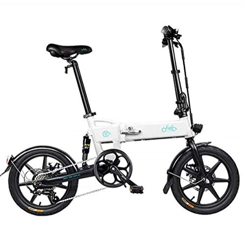 Bicicletas eléctrica : Kuyoly Bicicleta eléctrica Plegable, Bicicleta de Montaña Eléctrica Bicicleta Eléctrica Plegable, Adultos y Adolescentes, desplazamientos en Bicicletas Deportivas al Aire Libre, Blanco
