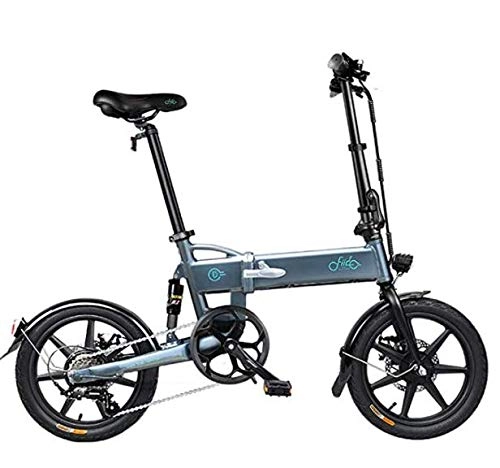 Bicicletas eléctrica : Kuyoly Bicicleta eléctrica Plegable Ebike D2S de 16 '' Bicicleta eléctrica de Aluminio de 250W con Pedal para Adultos y Adolescentes, o Deportes al Aire Libre Ciclismo Viajes Desplazamientos, Gris