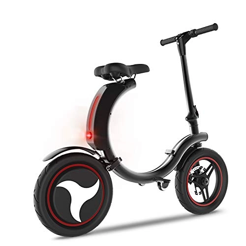 Bicicletas eléctrica : La Ciencia De La Cruz De La Era Moderna Tecnología Y Diseño De Mini Portátil Plegable Vehículo Eléctrico - 25 Kmh Velocidad Máxima Se Pueden Conectar Al Vehículo Eléctrico Para Teléfonos Móviles, Negro