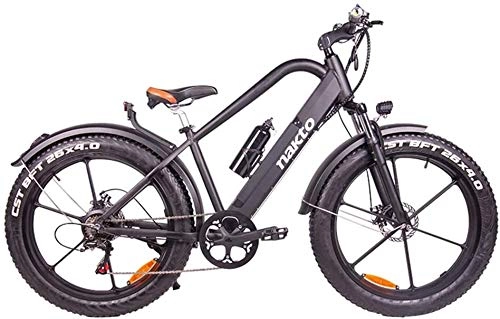 Bicicletas eléctrica : LAMTON 26inch Fat Tire Bicicleta elctrica 400W 48V Nieve E-Bici Shimano 6 Velocidades Pedal Crucero de la Playa for Hombre de montaña de Las Mujeres E-Bici Assist