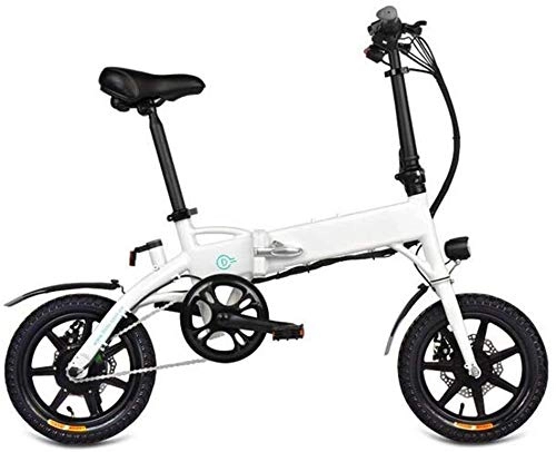 Bicicletas eléctrica : LAMTON Bicicletas E-Bici Plegable Electric Mountain for Adultos 250W Motor 36V 7.8Ah de Iones de Litio LED de visualizacin de Ciclo al Aire Libre de la Ciudad Viajes Trfico (Blanco)