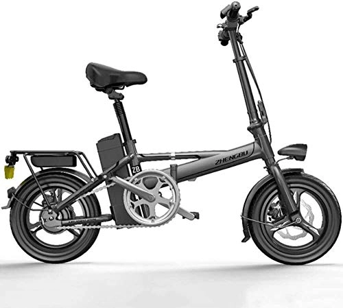 Bicicletas eléctrica : LAMTON Ligera plegable bicicleta elctrica 400W de alto rendimiento del motor de accionamiento trasero Power Assist aluminio de la bicicleta elctrica Velocidad mxima de hasta 20 mph, Negro-60To120Km