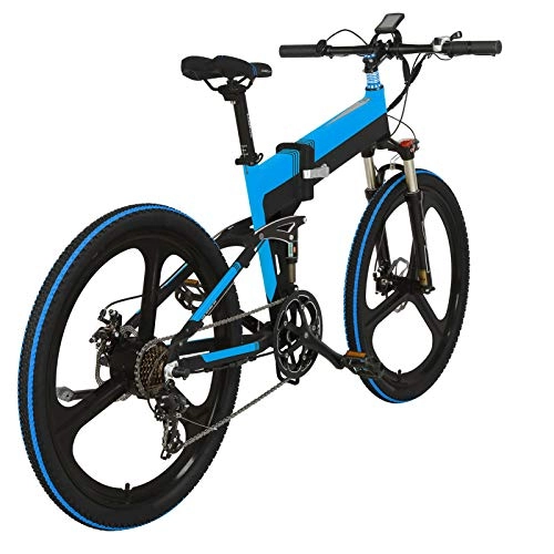 Bicicletas eléctrica : Lanceasy Bicicleta eléctrica plegable de 400 W con medidor LCD de 5 pulgadas y rueda de 26 pulgadas de aleación de aluminio, 7 velocidades, bicicleta plegable para adultos