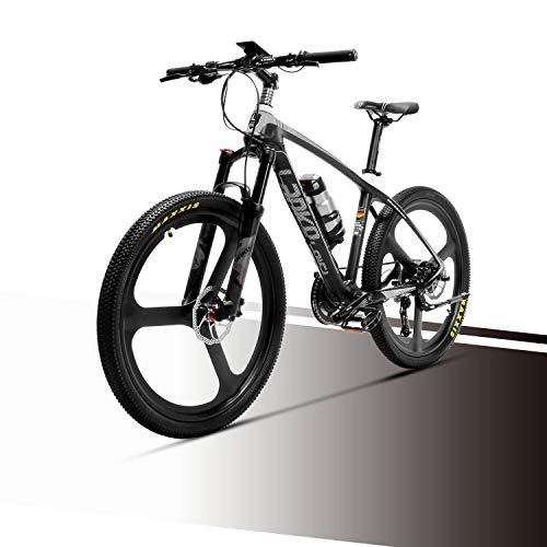 Bicicletas eléctrica : LANKELEISI S600 MTB de Bicicleta de montaña Superligera 18kg No Bicicleta eléctrica con Freno hidráulico Shimano Altus (Negro + Blanco)