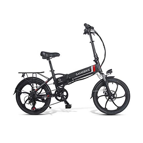 Bicicletas eléctrica : LCLLXB Bicicleta de montaña elctrica Plegable para Adultos Doble Freno de Disco y suspensin Completa Bicicleta Asiento Ajustable Marco de aleacin de Aluminio Medidor LCD Inteligente