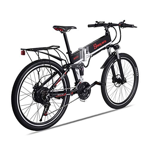 Bicicletas eléctrica : LCLLXB Bicicleta Elctrica, amortiguacin de Choque Altamente Resistente