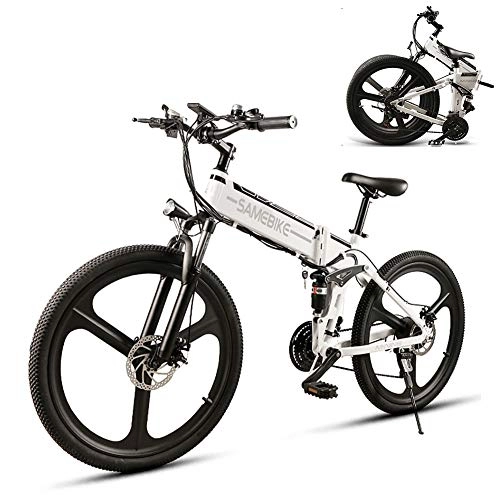 Bicicletas eléctrica : LCLLXB Bicicleta Elctrica, con 350 W, batera de 48 V, 10, 4 Ah, amortiguacin de Choque Altamente Resistente