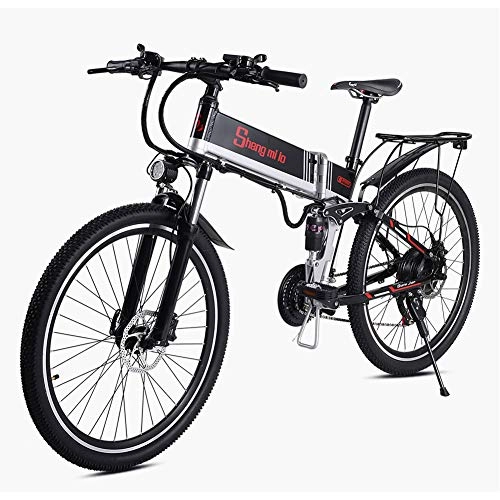 Bicicletas eléctrica : LCLLXB Bicicleta Eléctrica Plegable Plegable Bicicleta de Montaña Eléctrica Plegable 48V / 10Ah Fat Tire Ebike 350W Bicicleta Adulto