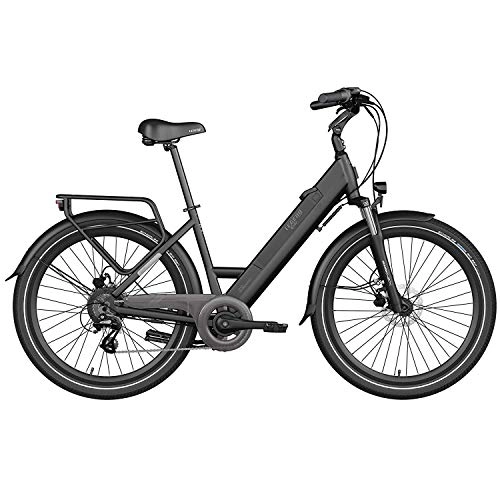 Bicicletas eléctrica : Legend Milano Bicicleta Elctrica Urbana Smart eBike Ruedas de 26 Pulgadas, Frenos de Disco Hidrulicos, Batera 36V 14Ah Panasonic (504Wh), Autonoma hasta 100km, Negro Onyx