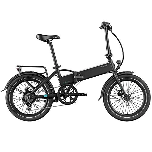Bicicletas eléctrica : Legend Monza Bicicleta Eléctrica Plegable Smart eBike Ruedas de 20 Pulgadas, Frenos de Disco Hidráulicos, Batería 36V 10.4Ah Sanyo-Panasonic (374.4Wh), Negro Onyx
