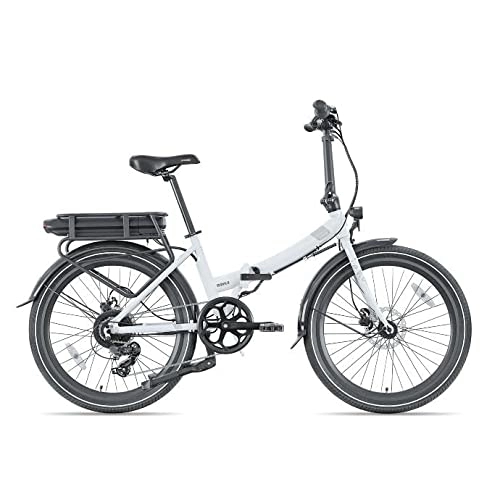 Bicicletas eléctrica : Legend Siena | Bicicleta Eléctrica Plegable 24" Smart Ebike | Autonomía hasta 90 km | E-Bike Urbana de Paseo Adulto, Mujer y Hombre | Frenos Hidráulicos, Batería Extraíble Ion 13Ah | Blanco Artic