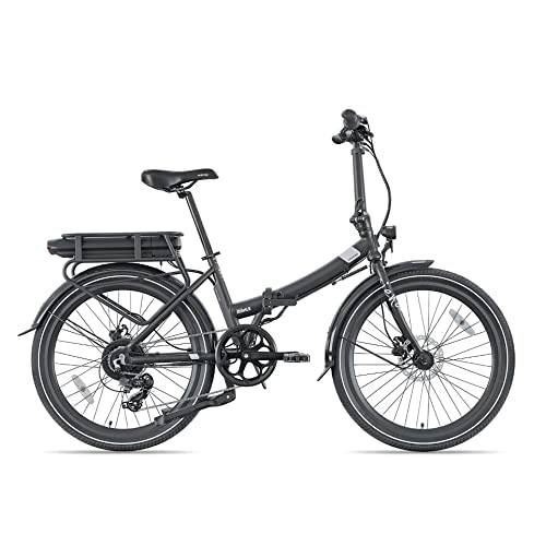 Bicicletas eléctrica : Legend Siena | Bicicleta Eléctrica Plegable 24" Smart Ebike | Autonomía hasta 90 km | E-Bike Urbana de Paseo Adulto, Mujer y Hombre | Frenos Hidráulicos, Batería Extraíble Ion 13Ah | Negro Onyx