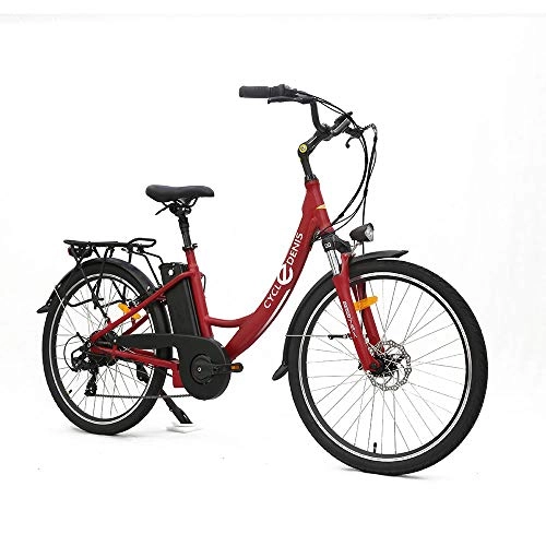 Bicicletas eléctrica : Levin dental Bicicleta eléctrica Urban 26", 25km / h (Rojo)