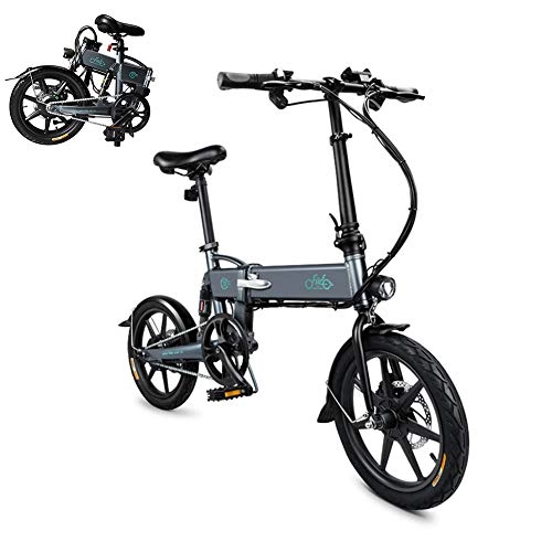 Bicicletas eléctrica : Lhlbgdz Bicicleta elctrica Neumtico de 16 Pulgadas Asistente de Potencia Plegable Bicicleta elctrica Ciclomotor E-Bike Motor sin escobillas 36V 250W