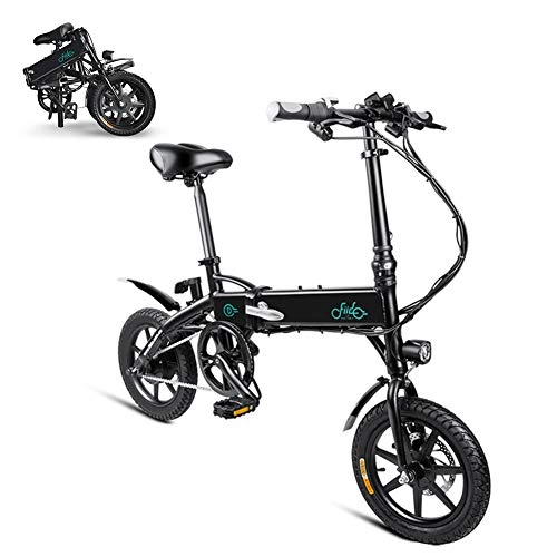 Bicicletas eléctrica : Lhlbgdz Poder de la Bicicleta Plegable elctrica Assist Bicicleta elctrica para los Adultos 250W sin escobillas del Motor de 14 Pulgadas 36V 7.8AH, Negro