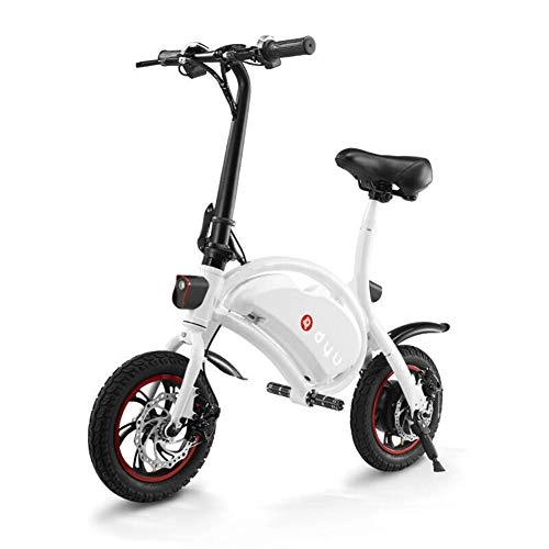 Bicicletas eléctrica : LHLCG Bicicleta elctrica - Aplicacin Inteligente de Bicicleta elctrica porttil Ultraligera Plegable y Asiento para nios, White