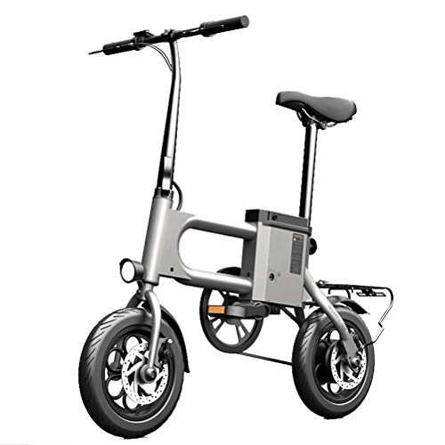 Bicicletas eléctrica : LHSUNTA Bicicleta elctrica Plegable Bicicleta elctrica Plegable de 12 Pulgadas 350W 36V con batera de Litio 8.7Ah, Bicicleta Urbana Velocidad mxima 25 km / h