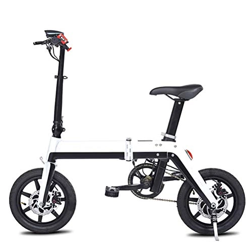 Bicicletas eléctrica : LHSUNTA Bicicleta eléctrica Plegable de aleación de Aluminio de 350 vatios Bicicleta eléctrica Plegable, sin Pedal y con aplicación habilitada, Alcance 25 km / h 120 kg de Carga máxima