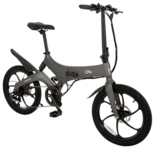 Bicicletas eléctrica : Li-Fe Bicicleta Plegable eléctrica Force, Gris Mate, Unisex, 20inch Wheel and 14.5inch Frame