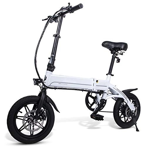 Bicicletas eléctrica : ligero plegable compacto eBike para ir al trabajo y tiempo libre de 16 pulgadas ruedas, tenedor delantero, pedaleo asistido de bicicletas 250W 36V, con faros LED y display, 3 Modos de Conducción