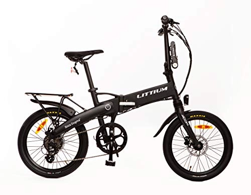 Bicicletas eléctrica : Littium Bicicleta eléctrica Ibiza Dogma 03 10.4A , Adultos Unisex, Negra, Plegable