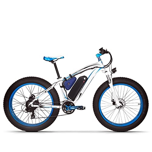Bicicletas eléctrica : Liu Yu·casa creativa Bicicleta eléctrica para Adultos 1000w 26 Pulgadas neumático Gordo 17Ah MTB Bicicleta eléctrica con velocímetro de computadora Potente Bicicleta eléctrica (Color : Azul)
