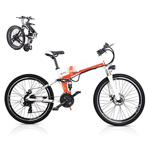 Bicicletas eléctrica : LJYY Bicicleta de montaña eléctrica Plegable para Adultos, Bicicleta eléctrica de 26 Pulgadas para Adultos, Bicicleta eléctrica de 48 V 350 W y 21 velocidades, batería de Litio extraíble, bicicle
