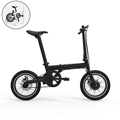 Bicicletas eléctrica : LKLKLK - Bicicleta eléctrica de 36 V, 250 W, Bicicleta eléctrica, Plegable, 16 Pulgadas, con batería de Litio, 3 Tipos de Modo de Carreras, 5 velocidades, Color Negro