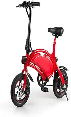 Bicicletas eléctrica : LKLKLK Scooter Elctrico Bicicleta Elctrica Plegable De 12 Pulgadas Y 36V con Batera De Litio 6.0Ah, Velocidad Mxima De La Bicicleta De Ciudad 25 KM / H, Frenos De Disco, Fcil De Transportar, Rojo
