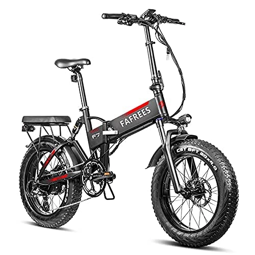 Bicicletas eléctrica : LOKEEVAN 750W 4.0 Fat Tire Bicicleta eléctrica Plegable 48V 13.6Ah Batería extraíble Beach Snow Bicicleta eléctrica Suspensión Completa Shimano 7 Speed Gear Sistema de regeneración para Adultos